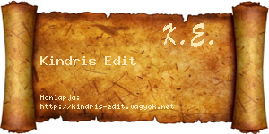 Kindris Edit névjegykártya